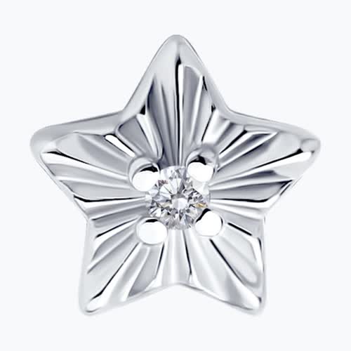 Серьга из серебра с фианитом из серебро — вид 2