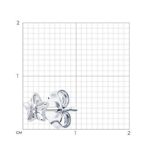Серьга из серебра с фианитом из серебро — вид 5