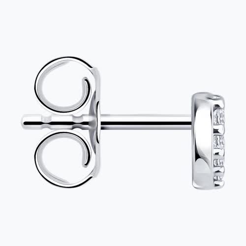 Серьга из серебра с фианитами из серебро — вид 2