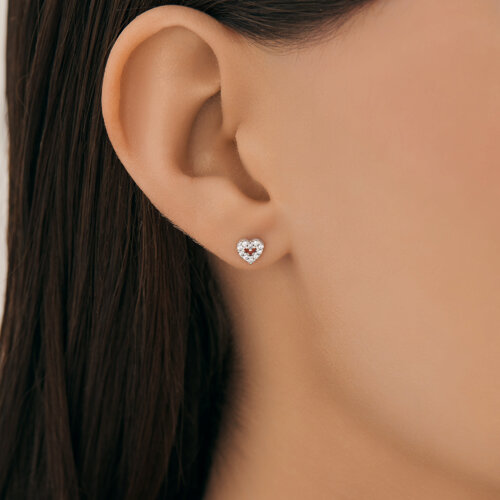 Серьга из серебра с фианитами из серебро — вид 4