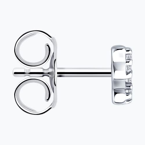 Серьга из серебра с фианитами из серебро — вид 3