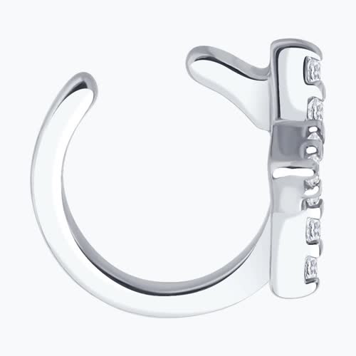 Серьга из серебра с фианитами из серебро — вид 3