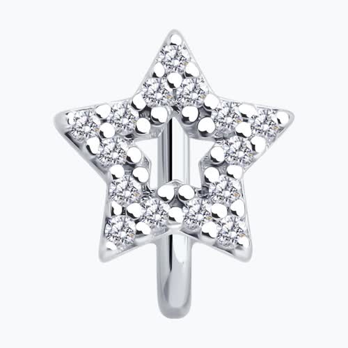 Серьга из серебра с фианитами из серебро — вид 5