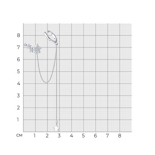 Серьга из серебра с фианитами из серебро — вид 5