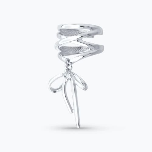 Серьга из серебра с фианитом из серебро