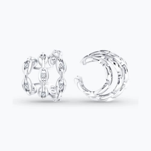 Серьга из серебра с фианитами - видео на модели