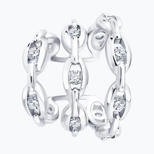 Серьга из серебра с фианитами из серебро — вид 2