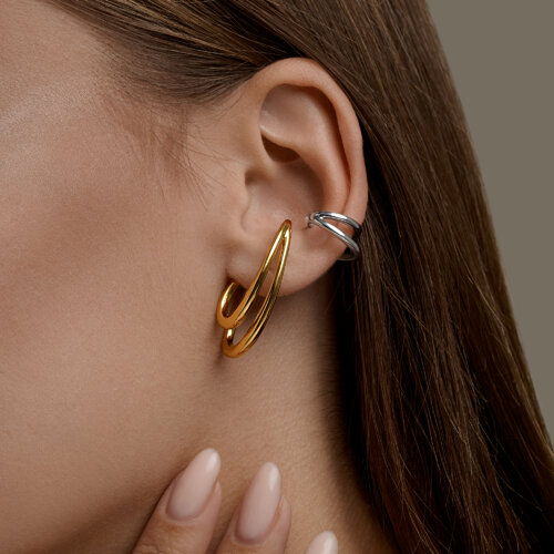 Серьга из золочёного серебра из серебро — вид 3