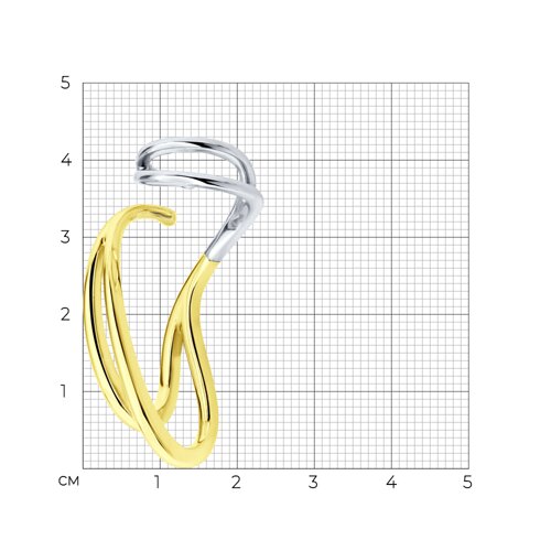 Серьга из золочёного серебра из серебро — вид 5