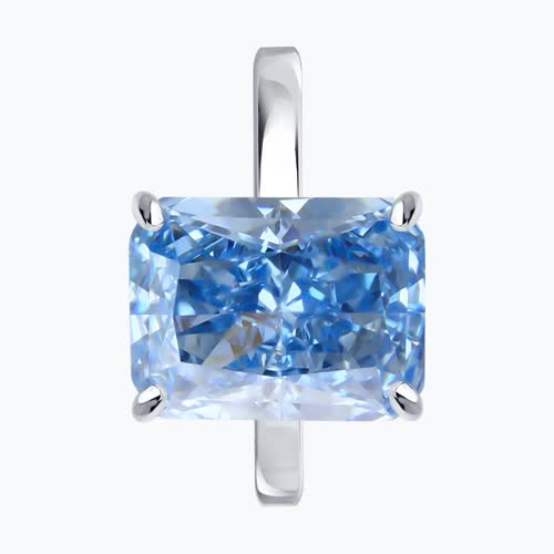 Серьга из серебра с фианитом из серебро — вид 2