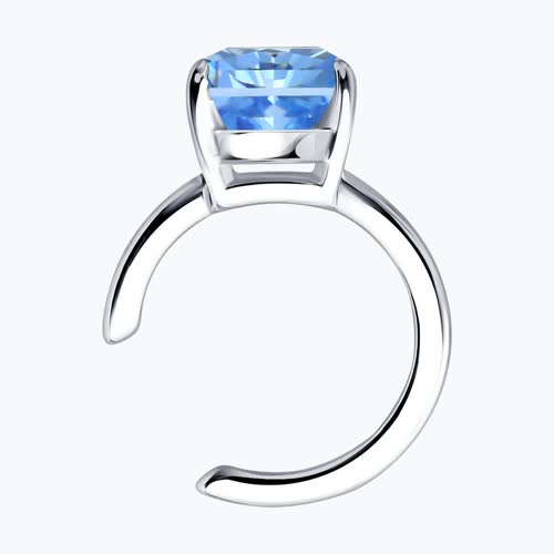 Серьга из серебра с фианитом из серебро — вид 3