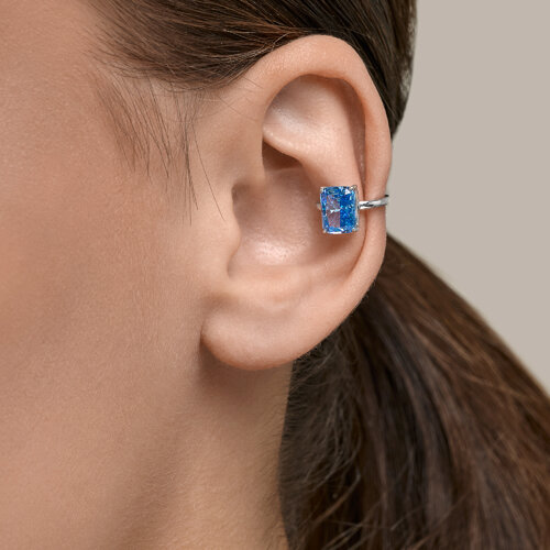 Серьга из серебра с фианитом из серебро — вид 4