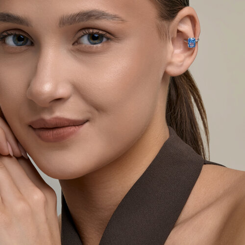 Серьга из серебра с фианитом из серебро — вид 5