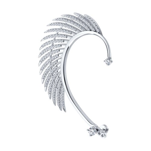 Серьга из серебра с фианитами - видео