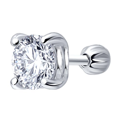 Серьга из серебра с фианитом - видео