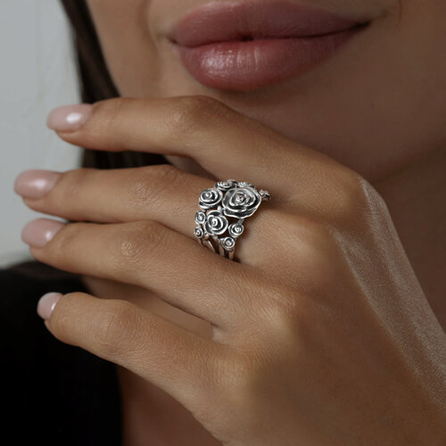 Кольцо из чернёного серебра из серебро — вид 3