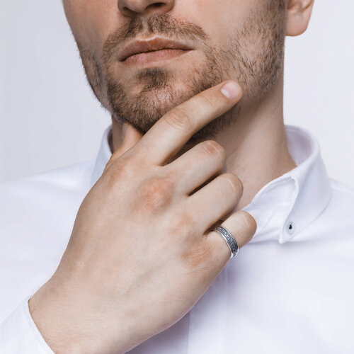 Кольцо из чернёного серебра из серебро — вид 4