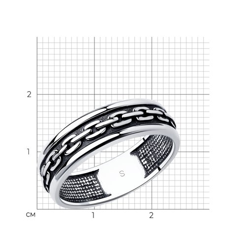 Кольцо из чернёного серебра из серебро — вид 5