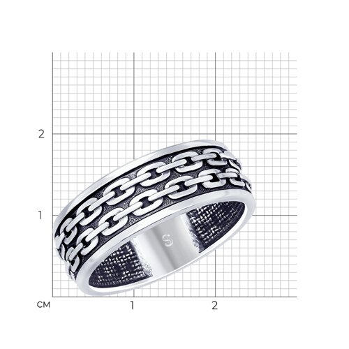 Кольцо из чернёного серебра из серебро — вид 4