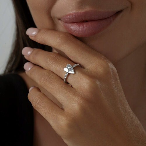 Кольцо из чернёного серебра с фианитом из серебро — вид 5