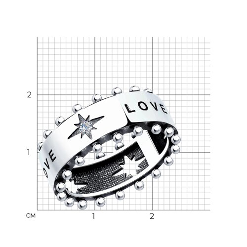 Кольцо из чернёного серебра с фианитом из серебро — вид 5