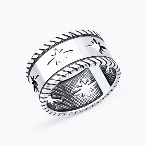 Кольцо из чернёного серебра - видео на модели