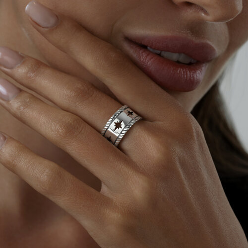 Кольцо из чернёного серебра из серебро — вид 4