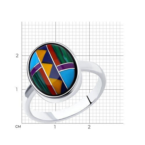 Кольцо из серебра с бирюзой из серебро — вид 2