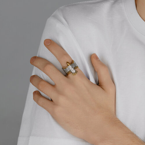 Кольцо из золочёного серебра из серебро — вид 3