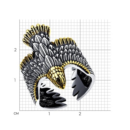 Кольцо из золочёного серебра из серебро — вид 4