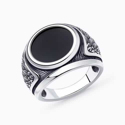 Кольцо из серебра с наношпинелью - видео на модели