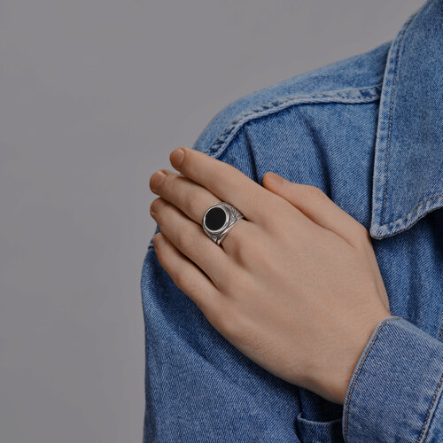 Кольцо из серебра с наношпинелью из серебро — вид 2