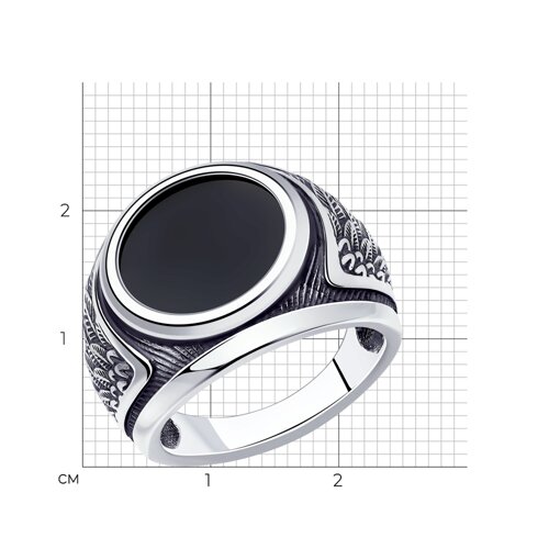 Кольцо из серебра с наношпинелью из серебро — вид 3