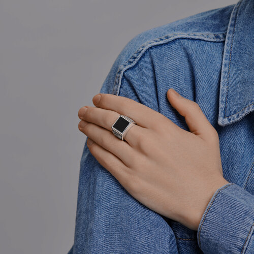 Кольцо из серебра с наношпинелью из серебро — вид 2