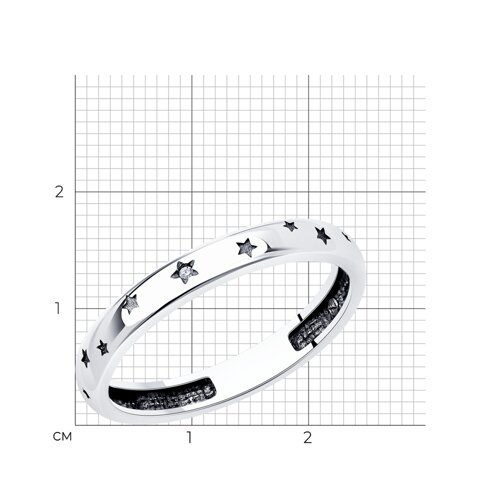 Кольцо из серебра с фианитом из серебро — вид 5