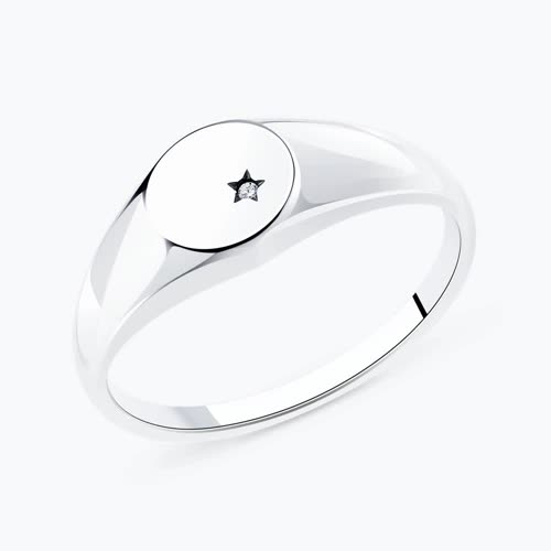 Кольцо из серебра с фианитом - видео на модели