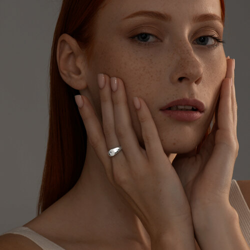 Кольцо из серебра с фианитом из серебро — вид 4