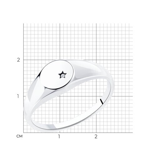 Кольцо из серебра с фианитом из серебро — вид 5