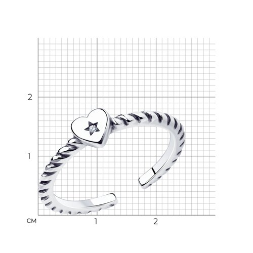 Кольцо из серебра с фианитом из серебро — вид 5