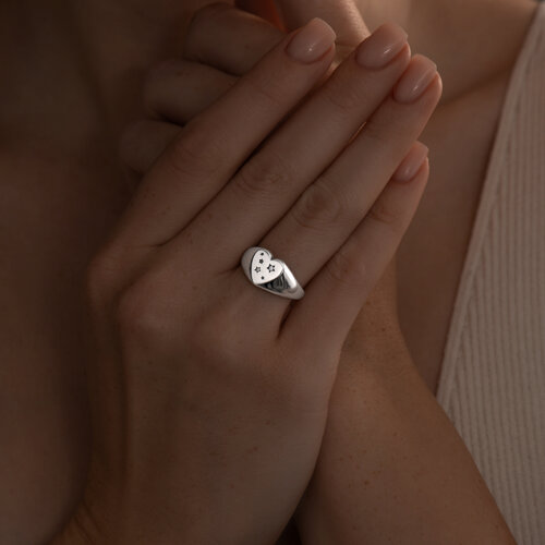 Кольцо из серебра с фианитами из серебро — вид 3