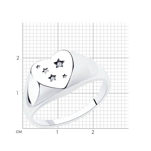 Кольцо из серебра с фианитами из серебро — вид 5