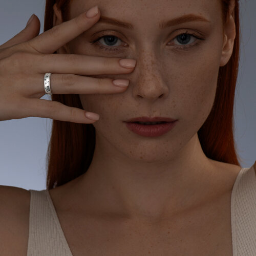 Кольцо из серебра с фианитами из серебро — вид 4