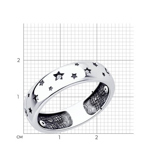 Кольцо из серебра с фианитами из серебро — вид 5