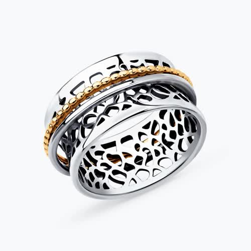 Кольцо из золочёного серебра - видео на модели