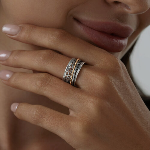 Кольцо из золочёного серебра из серебро — вид 2