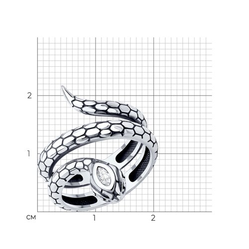 Кольцо из серебра с фианитами из серебро — вид 4