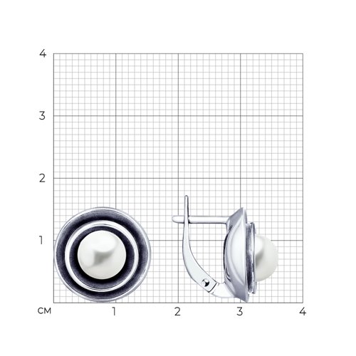 Серьги из чернёного серебра с жемчугом из серебро — вид 2