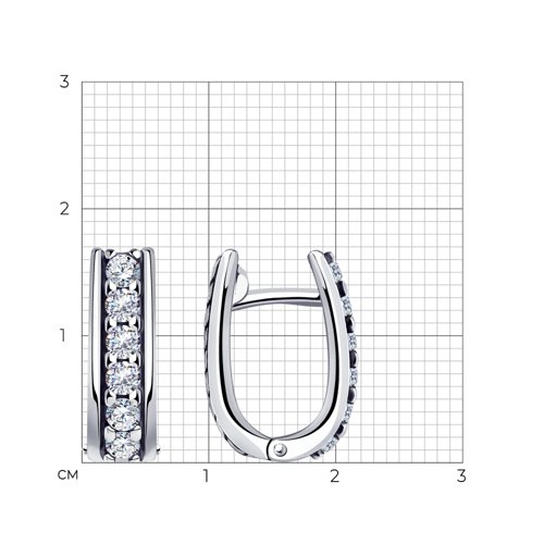 Серьги из серебра с фианитами из серебро — вид 3