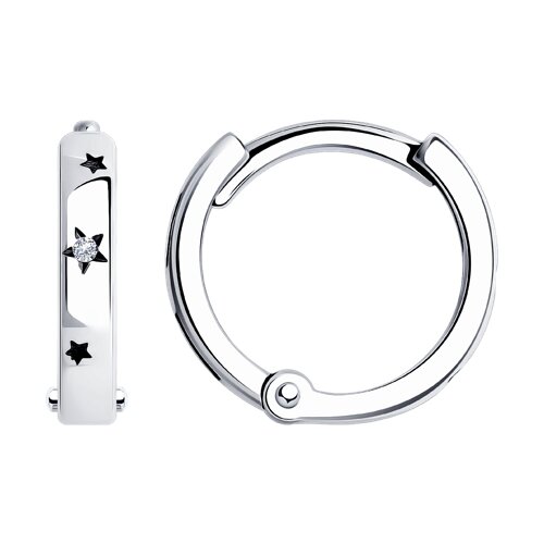 Серьги из серебра с фианитами - видео на модели