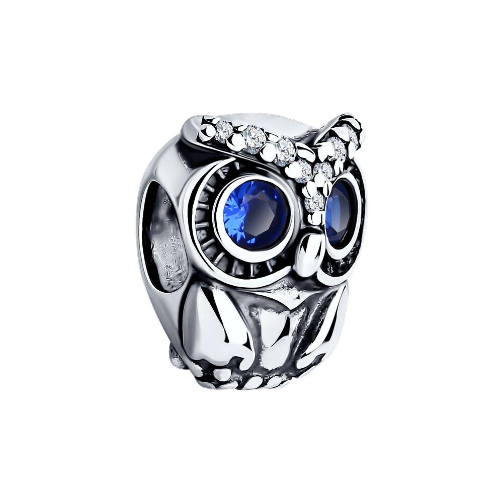 Подвеска-шарм из серебра с фианитами из серебро